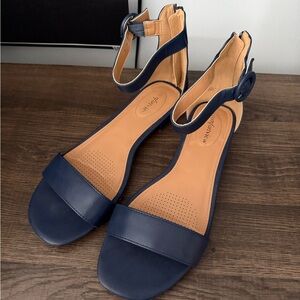 Sole Society Navy Ankle Strap Sandals